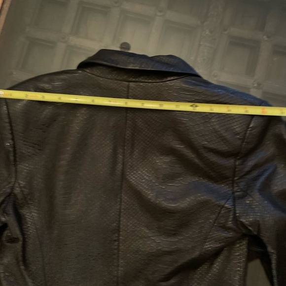 Rachel Zoe black 100% python-embossed leather slim blazer - Picture 14 of 16